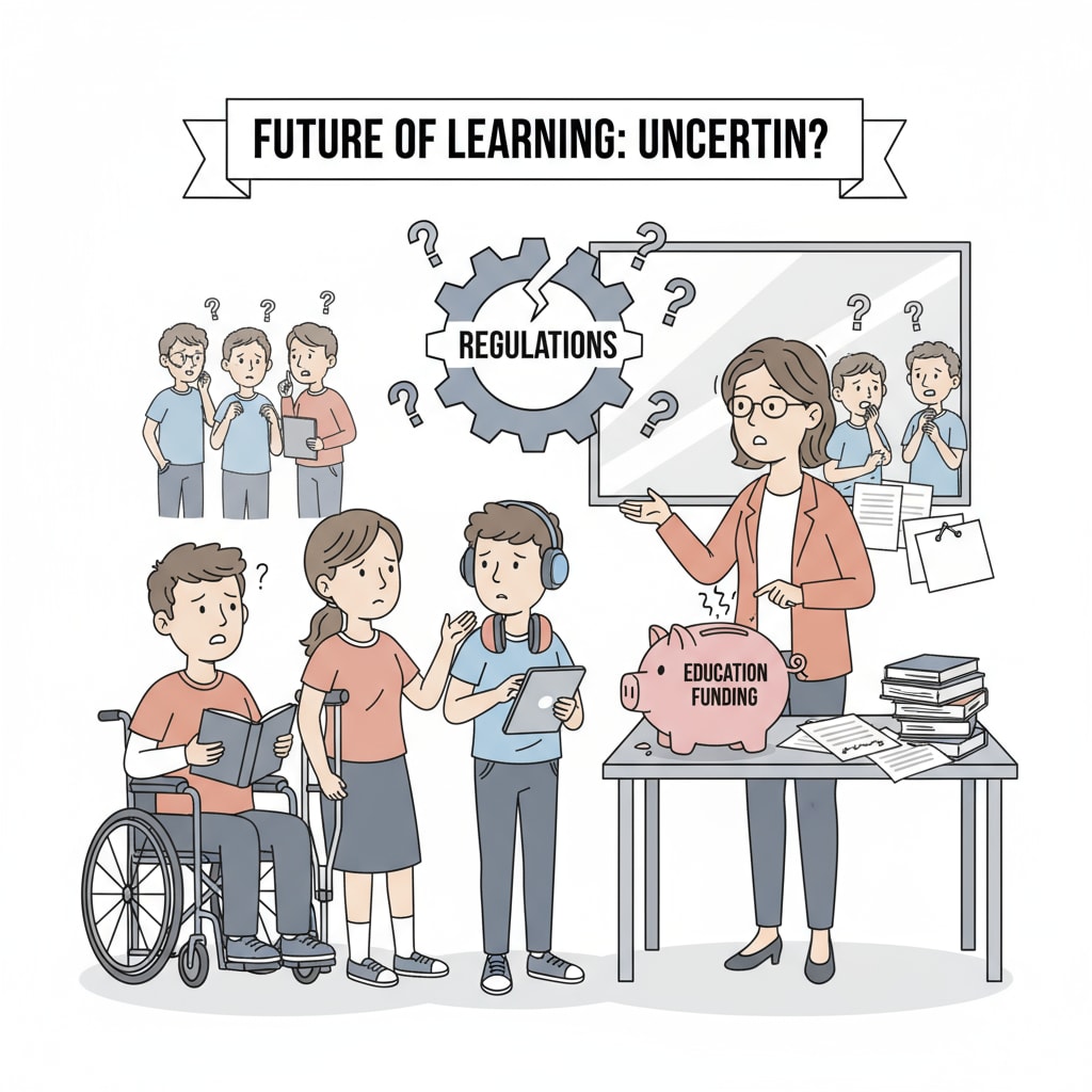 Students with disabilities worried about their education during government shutdown and regulatory system collapse.