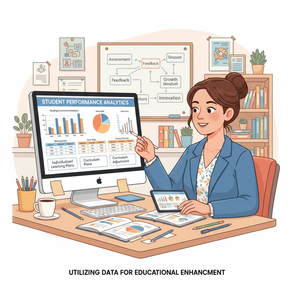 A teacher analyzing evaluation data related to research, evaluation, and educational inequality