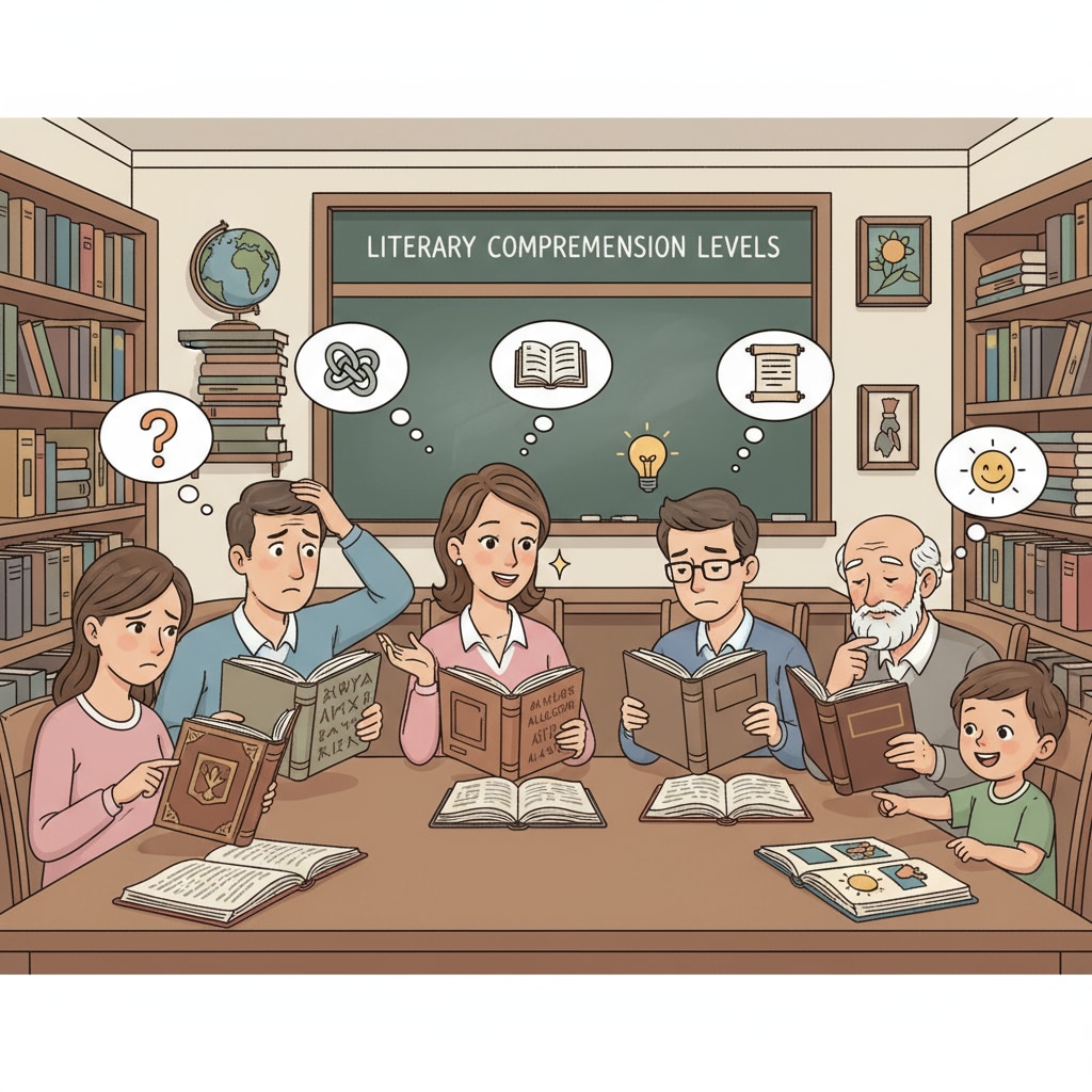 A group of people are reading books, and their expressions suggest different levels of comprehension, symbolizing various educational backgrounds in literature. A visual representation of different educational backgrounds in literature for novel writing and writing style exploration