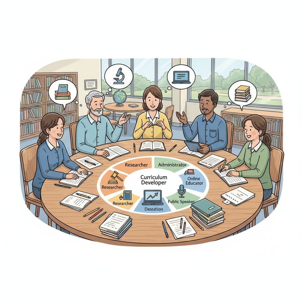 Teachers discussing career transitions, education qualifications, and career choices