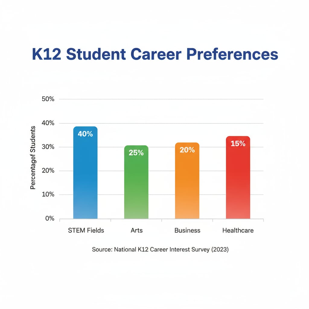 Graph of career preferences among K12 students
