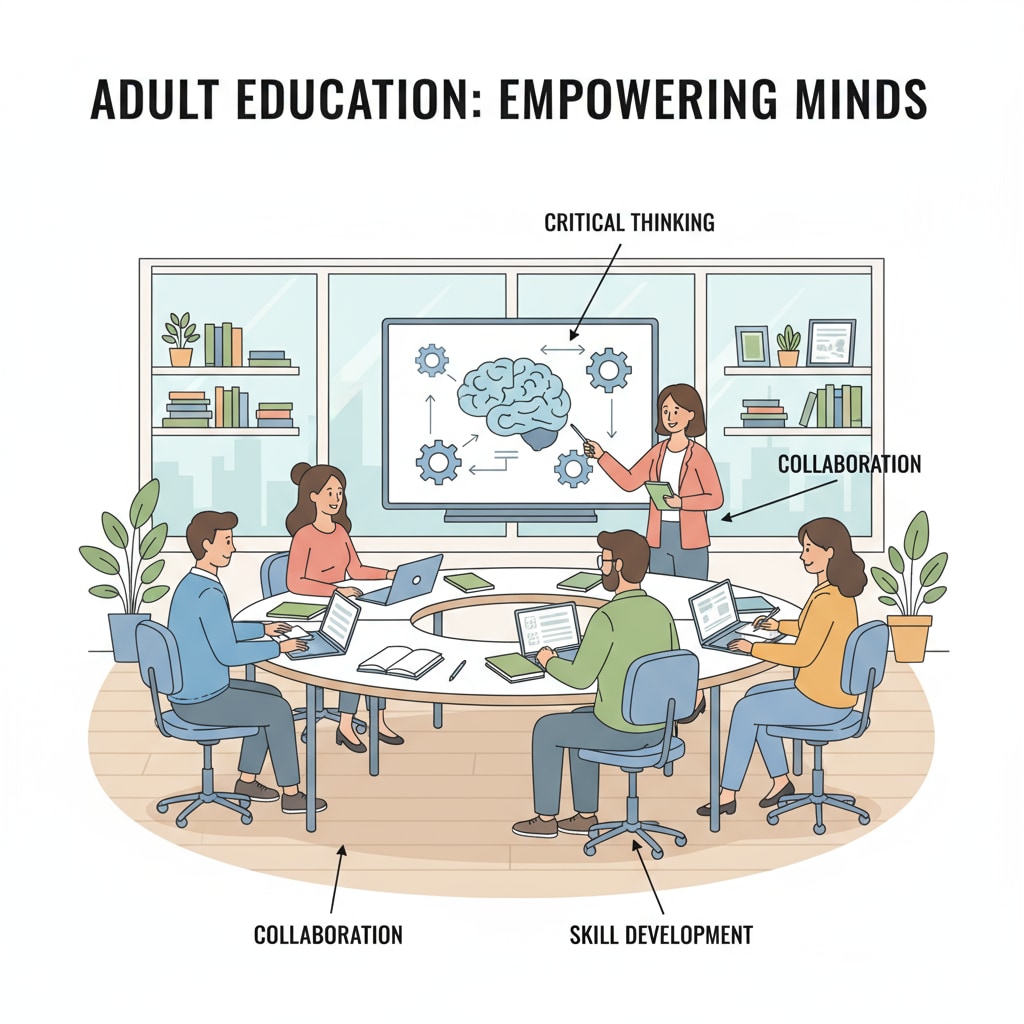 An image showing adults studying in a classroom environment, symbolizing adult education Adults engaged in adult education related to high school diploma and GED