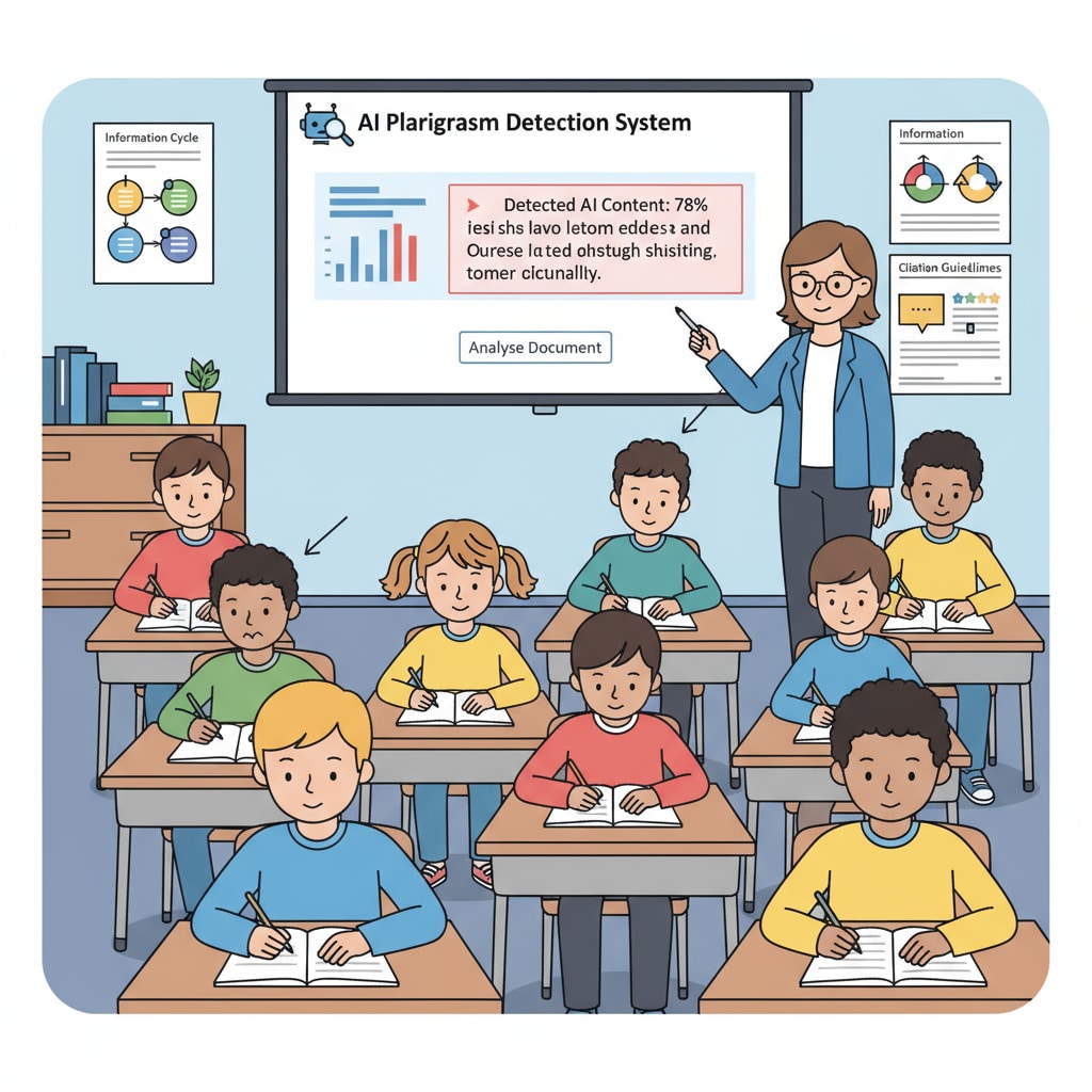 AI detection system in a high school creative writing classroom