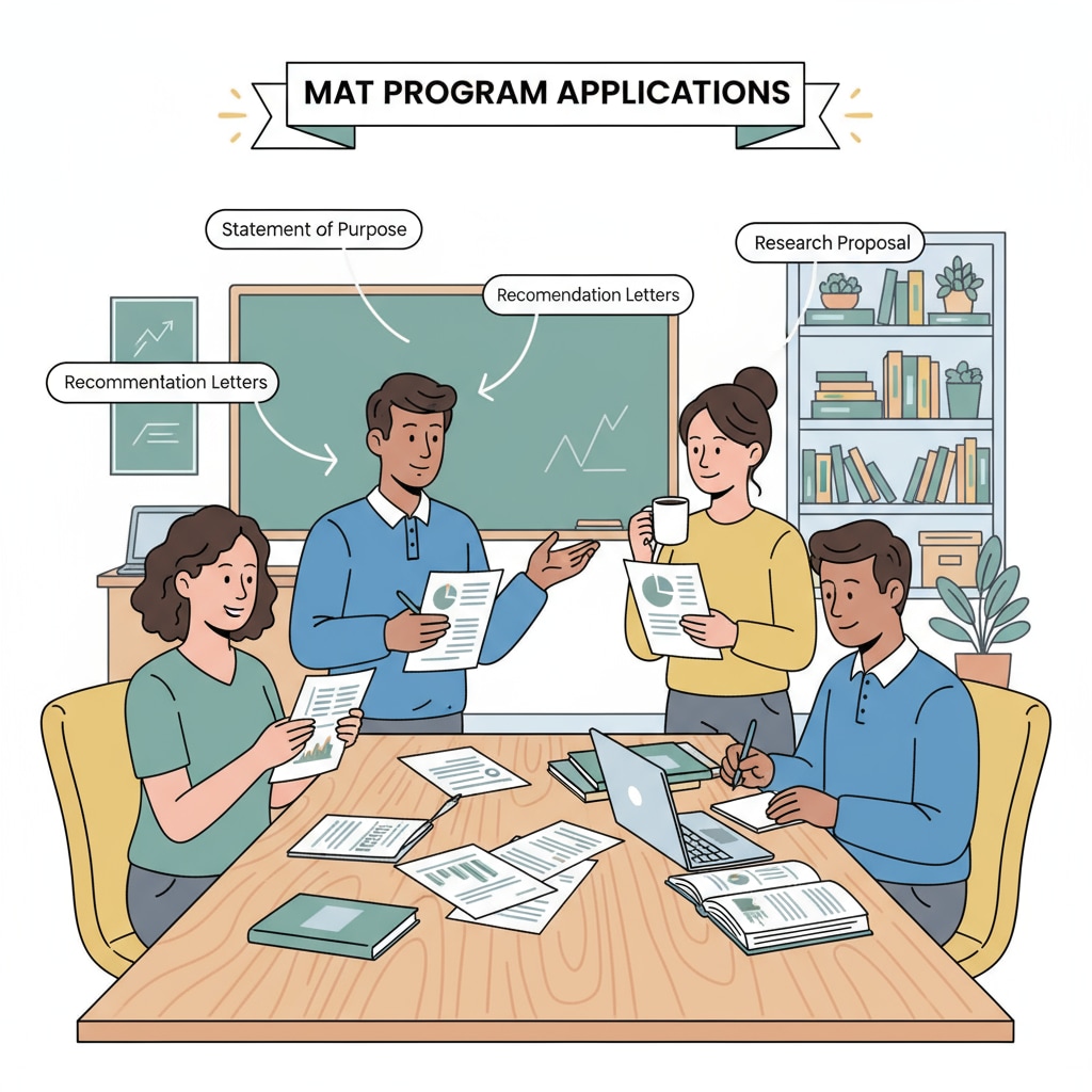 Teaching assistants discussing MAT program applications