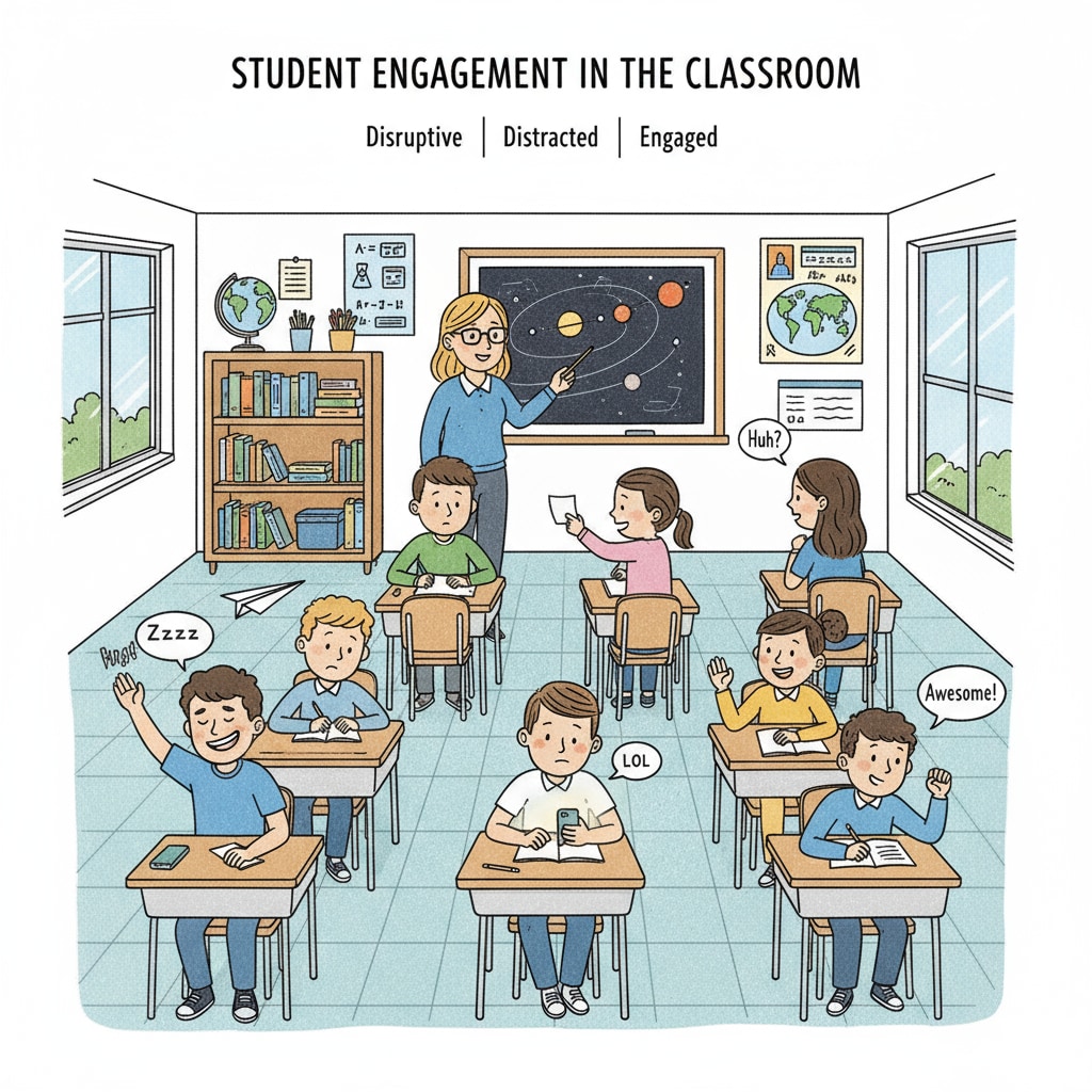 A classroom affected by behavioral issues and its impact on the learning environment.