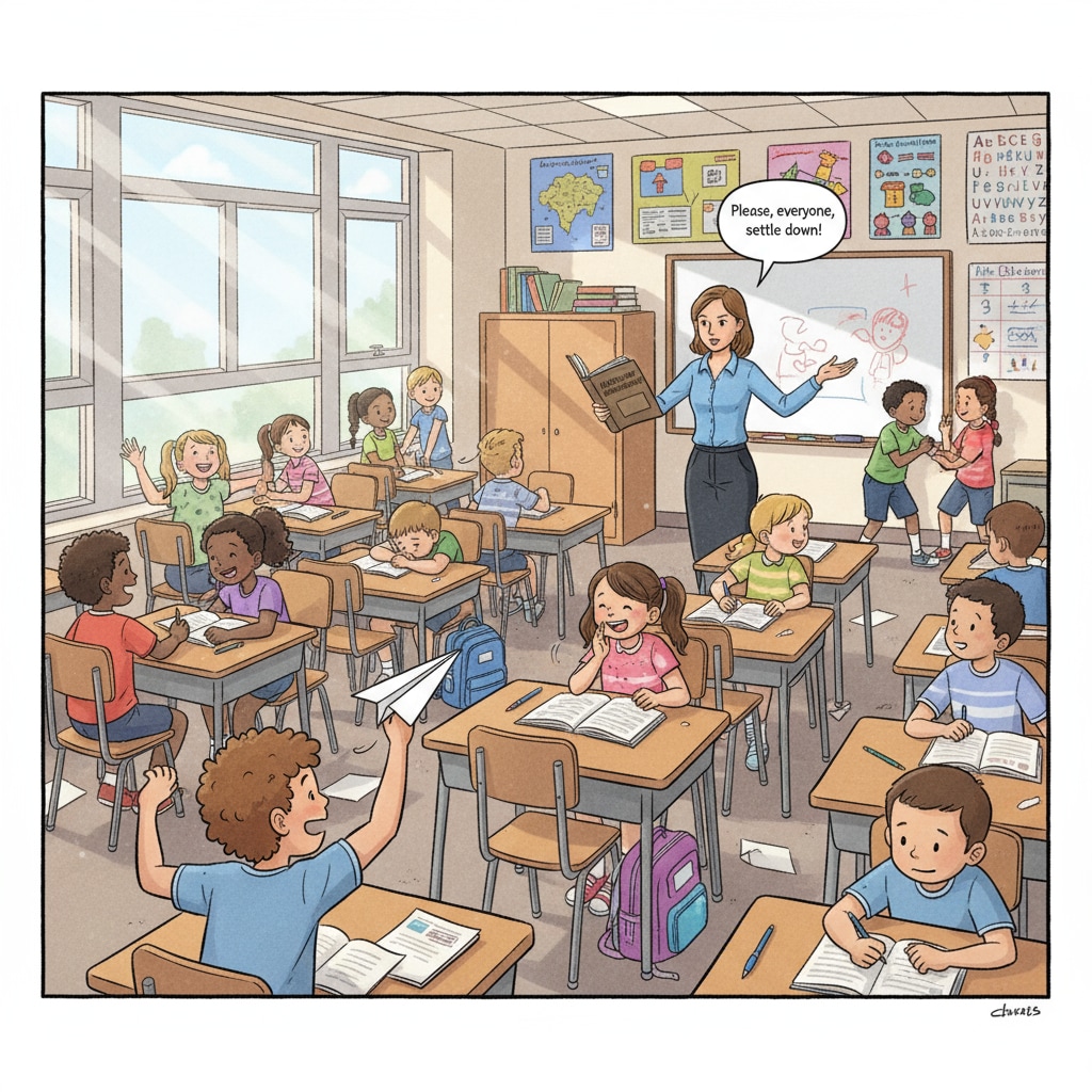 A teacher facing challenges in managing a classroom due to behavioral issues and its relation to the learning environment.