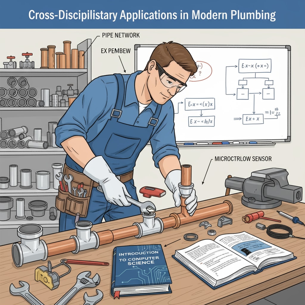 A person engaged in vocational plumbing work while showing interest in computer science