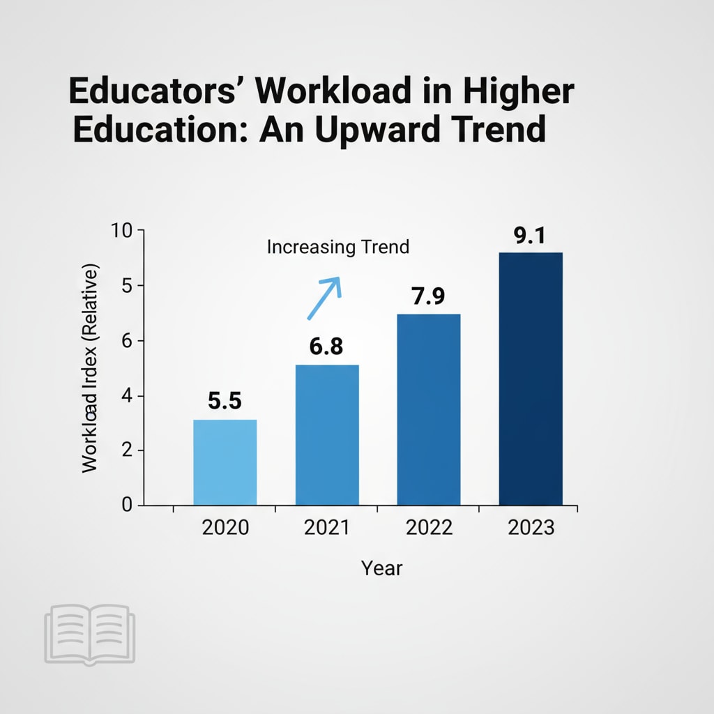 Graph depicting the increase in educators' workload in higher education