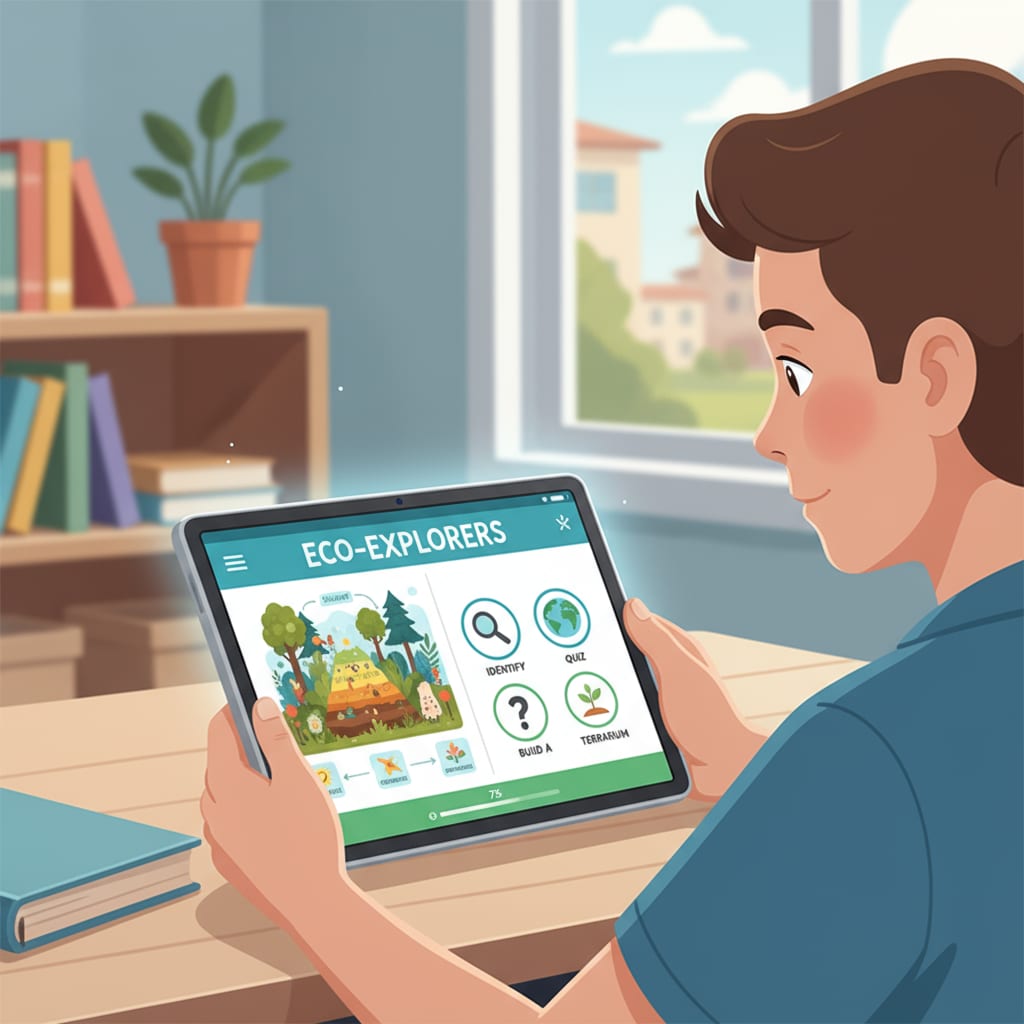 Modern teaching tools in use by a student