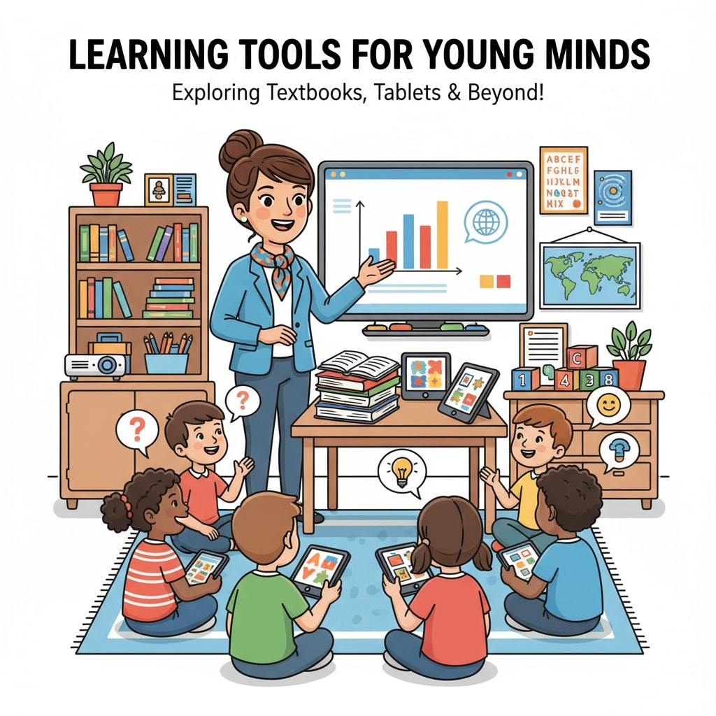 A teacher showing teaching resources for second language teaching in early primary schools