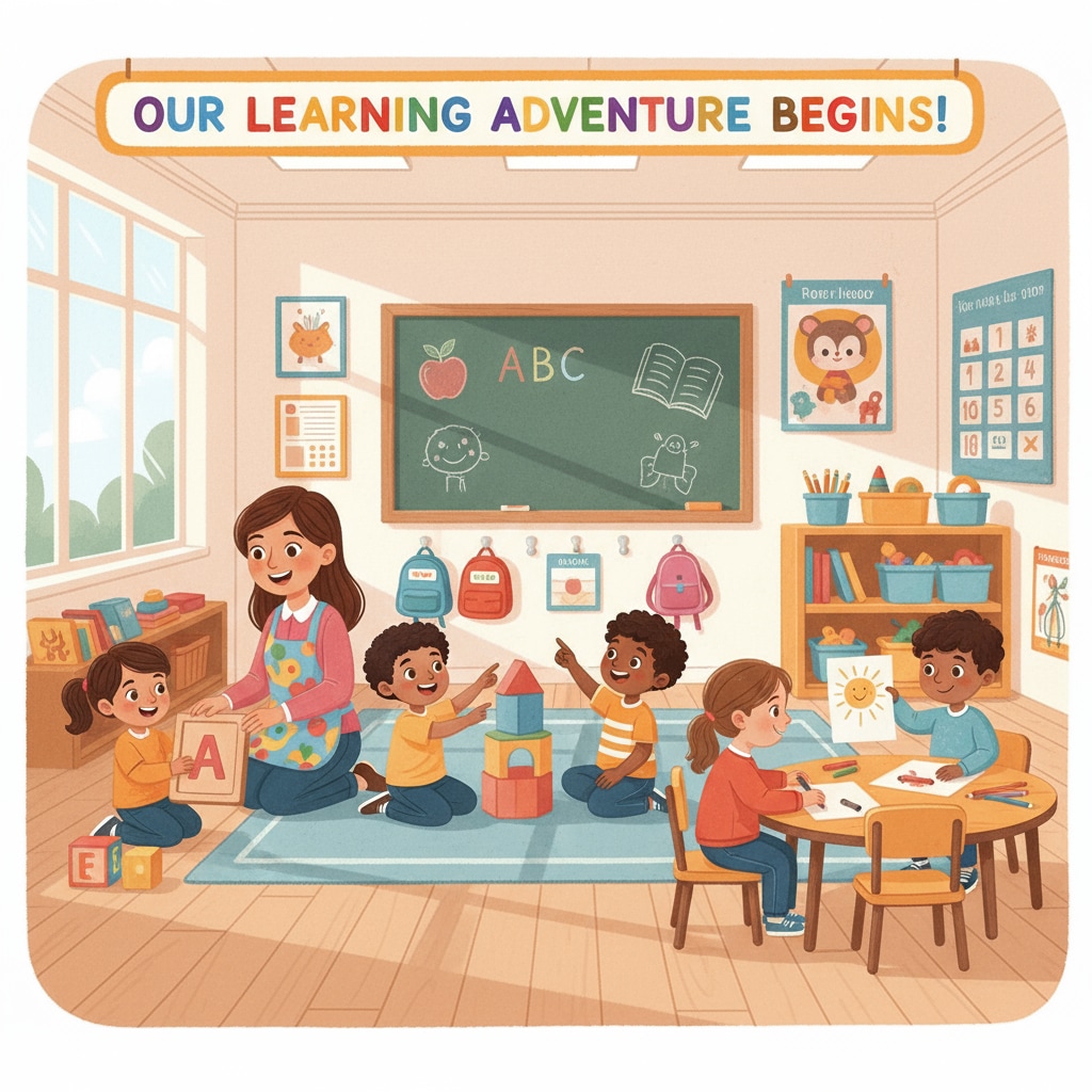 Children in a kindergarten classroom related to gifted education programs and educational equality.