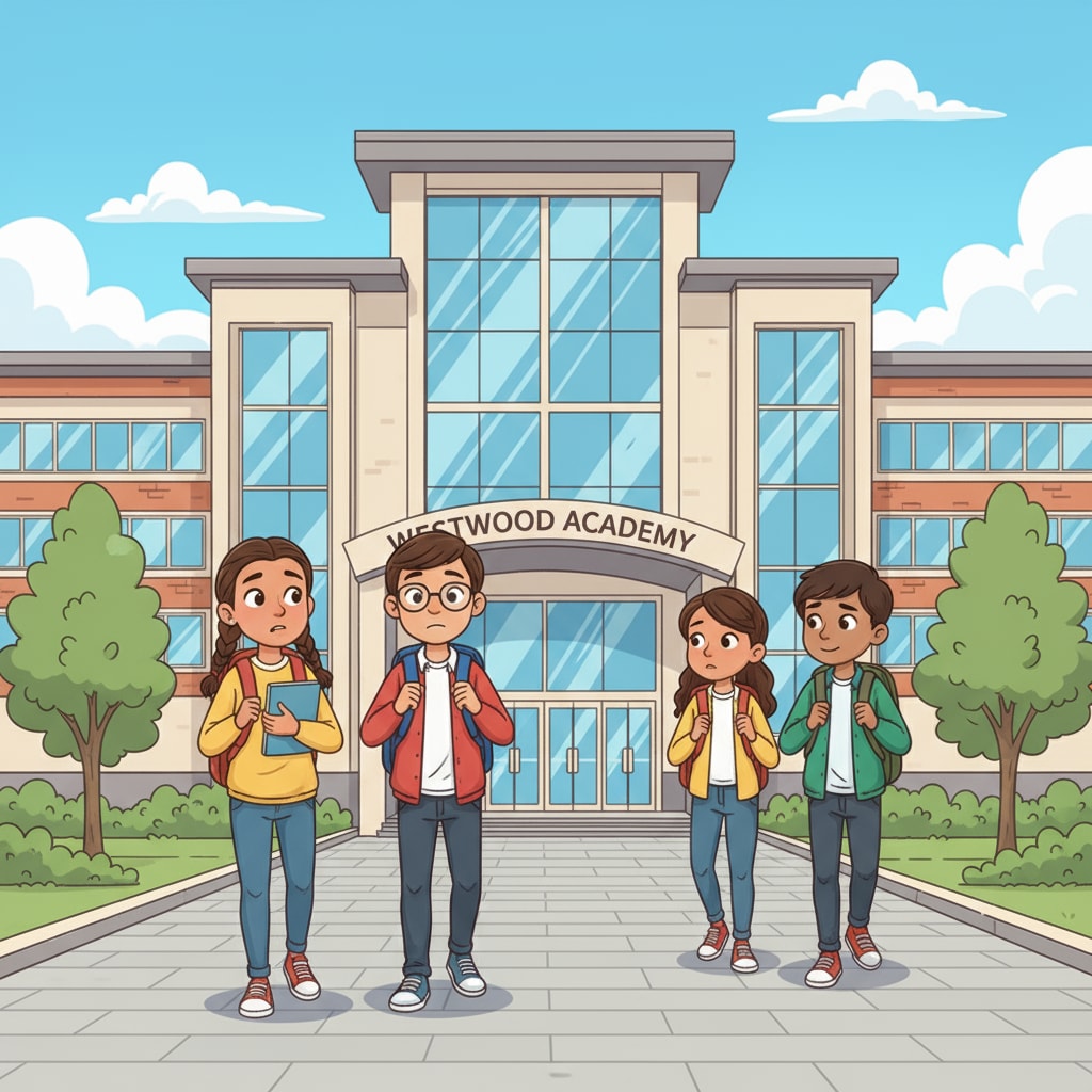 Students starting a new school, related to student transition, educational adaptation, and grade transition