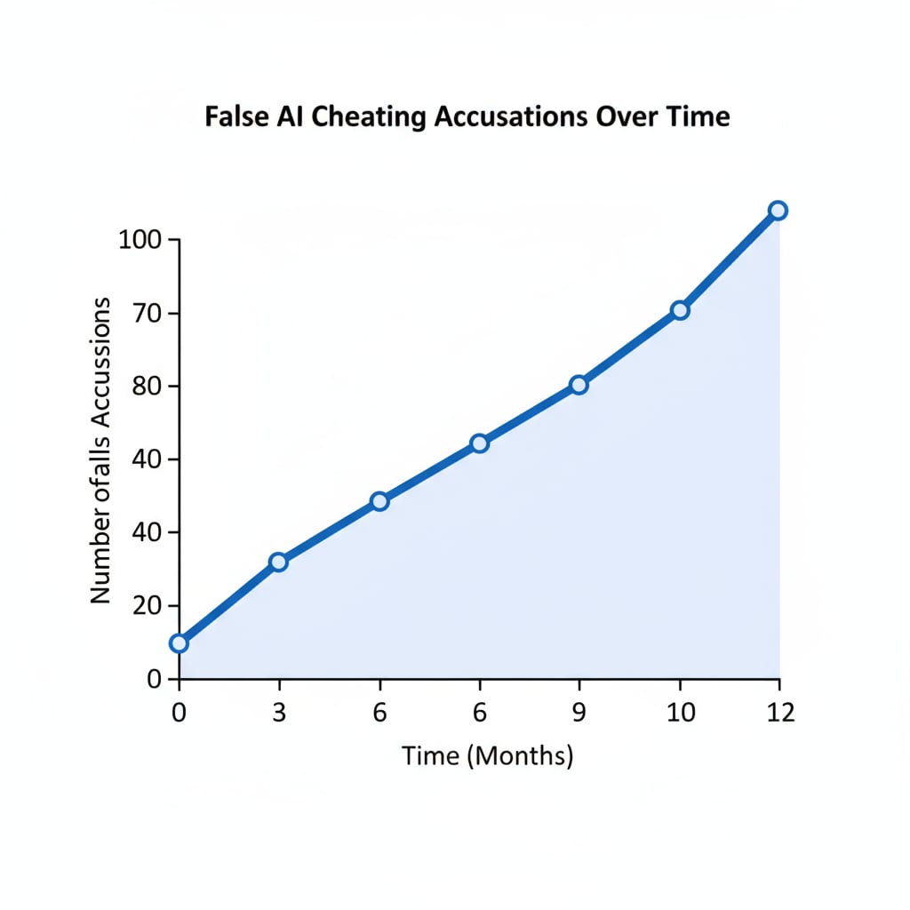 Graph showing the rise in false AI cheating accusations