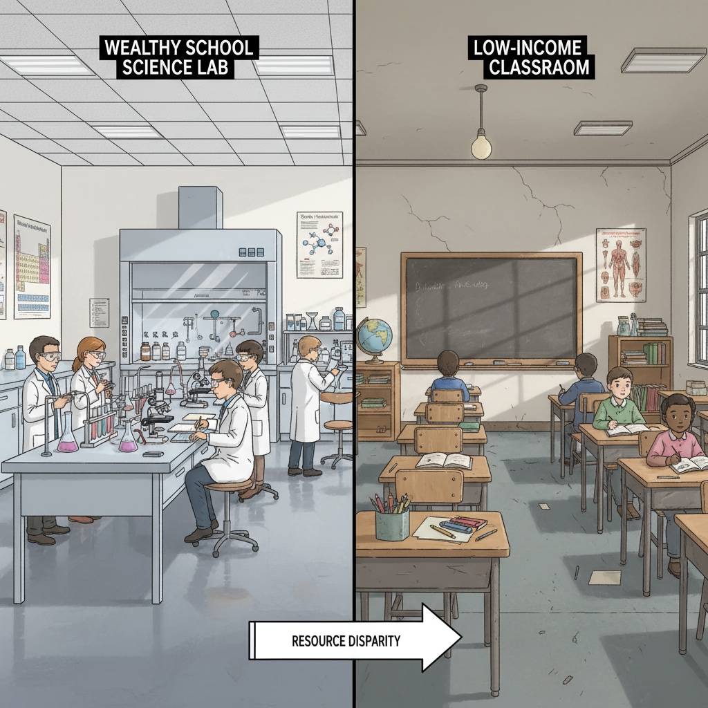 Comparison of facilities in K12 schools of different social class areas