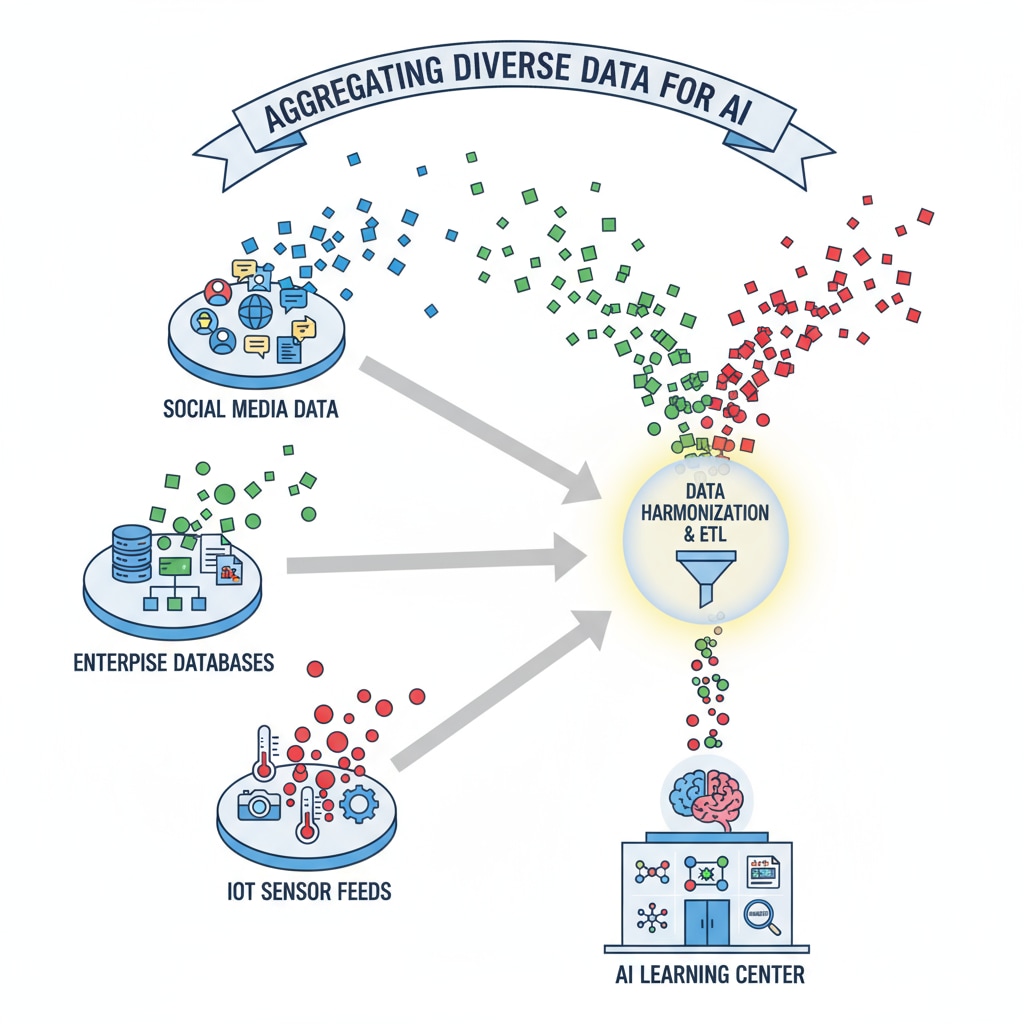 Visual showing the need for data integration in an AI learning center for improved teaching efficiency