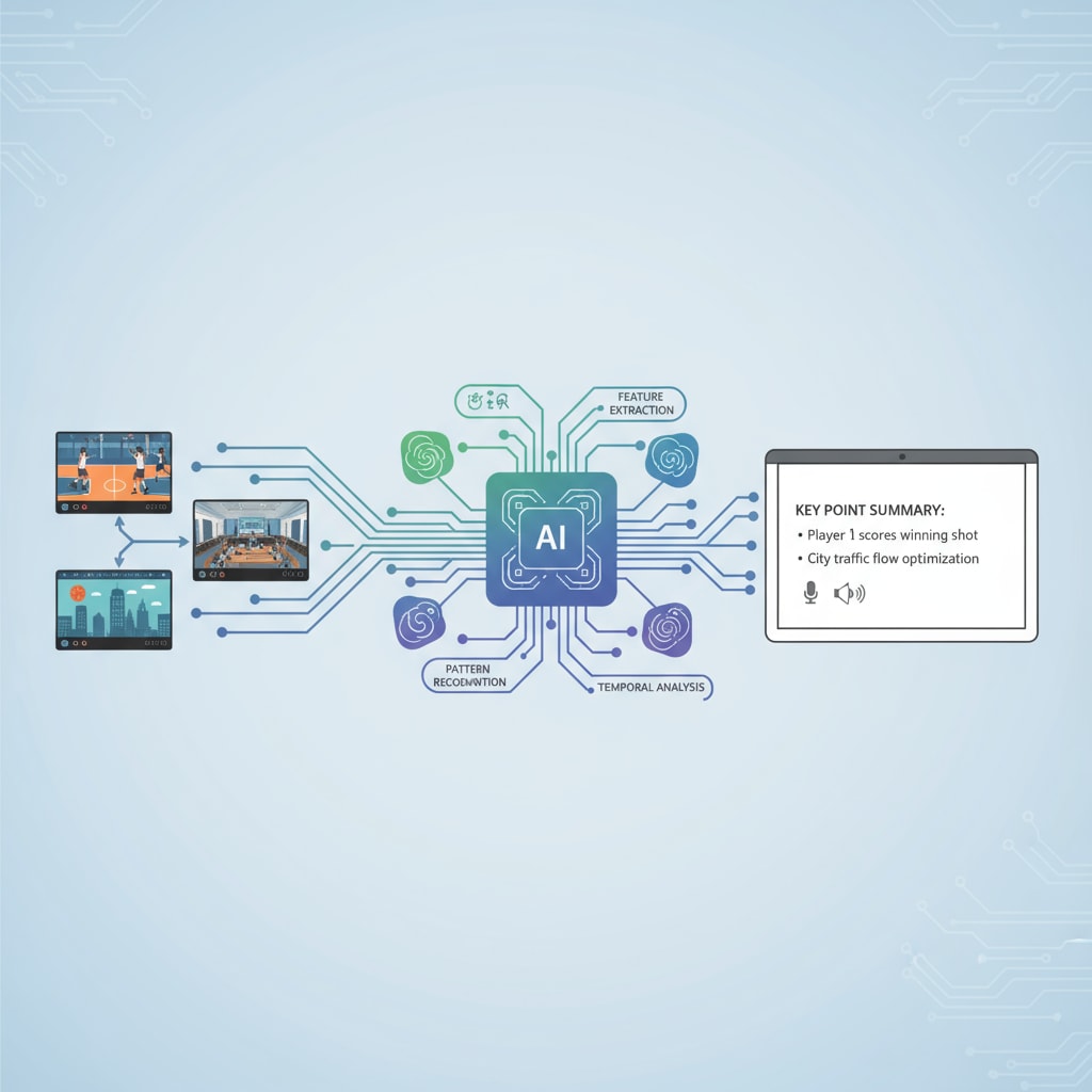 AI algorithms analyzing video content for key point summaries