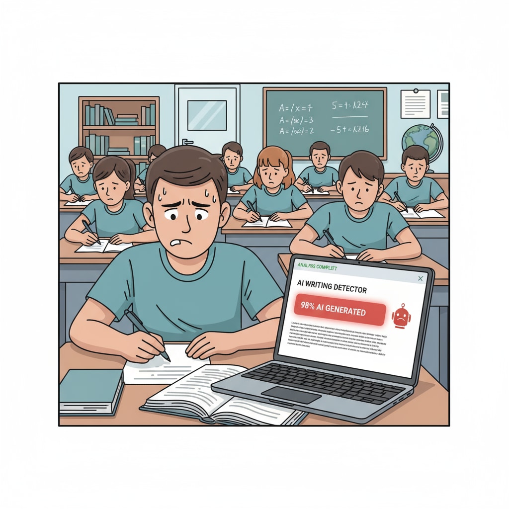 Students in a creative writing class being affected by AI detection tools