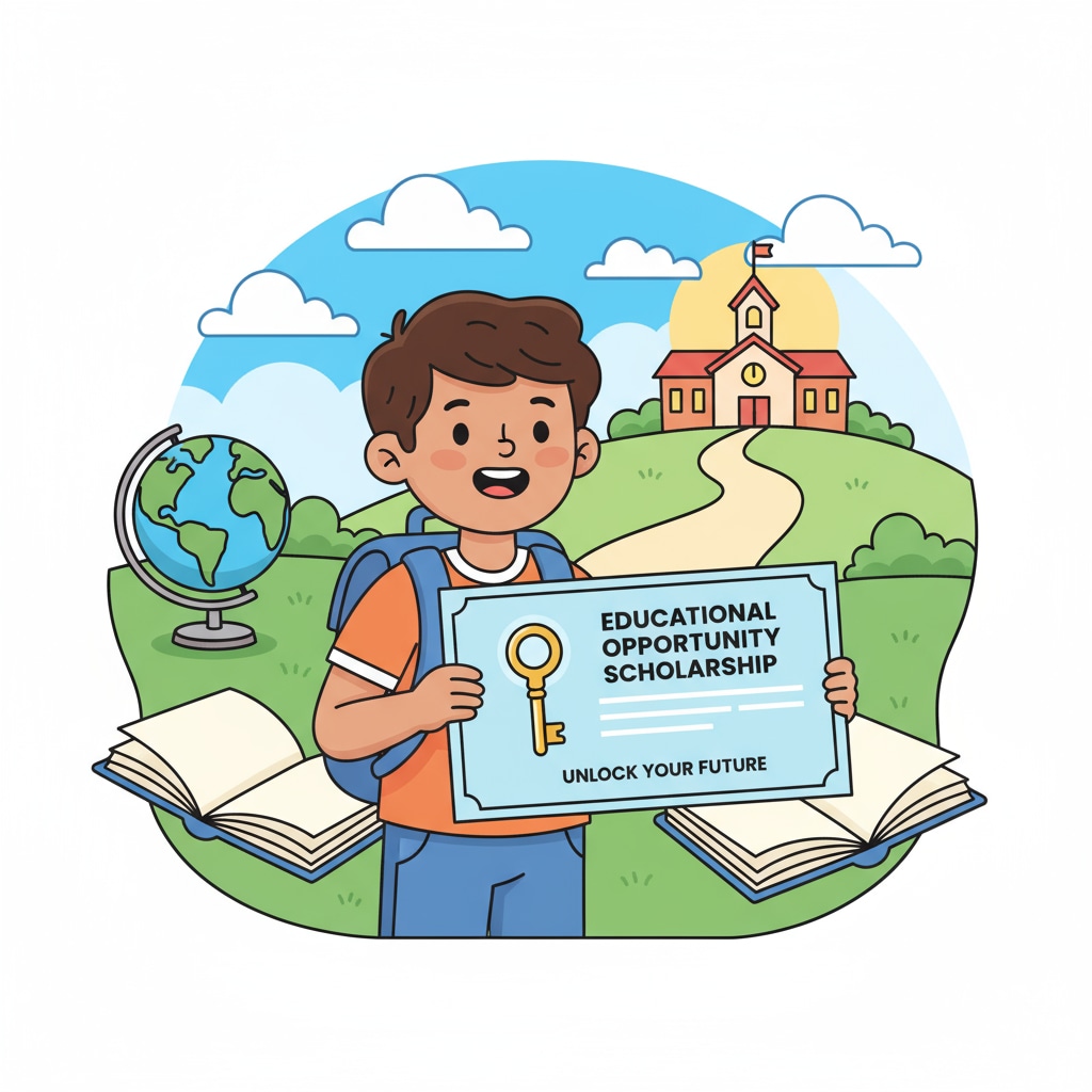 A child holding a school voucher, symbolizing the potential for new educational opportunities A child with a school voucher highlighting educational opportunities within the framework of school vouchers, public schools, and funding impacts