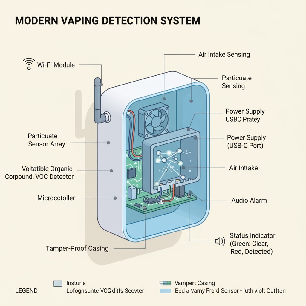Vaping detection sensor for school safety