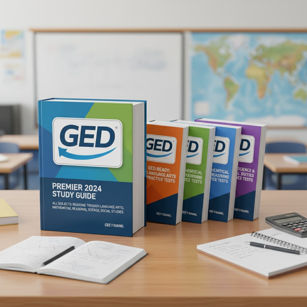 Official GED study guides and practice test books