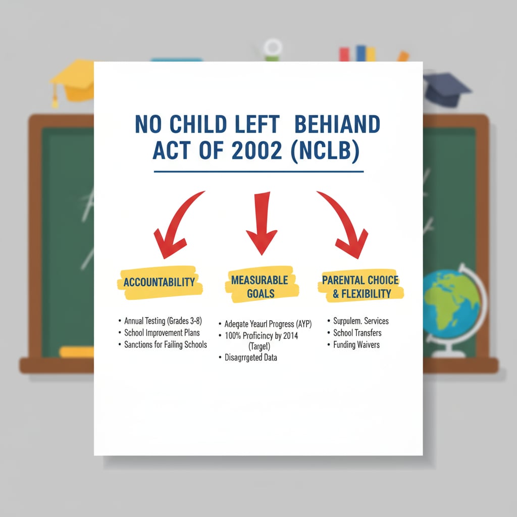 Key provisions of the NCLB Act relevant to educational accountability, school leadership