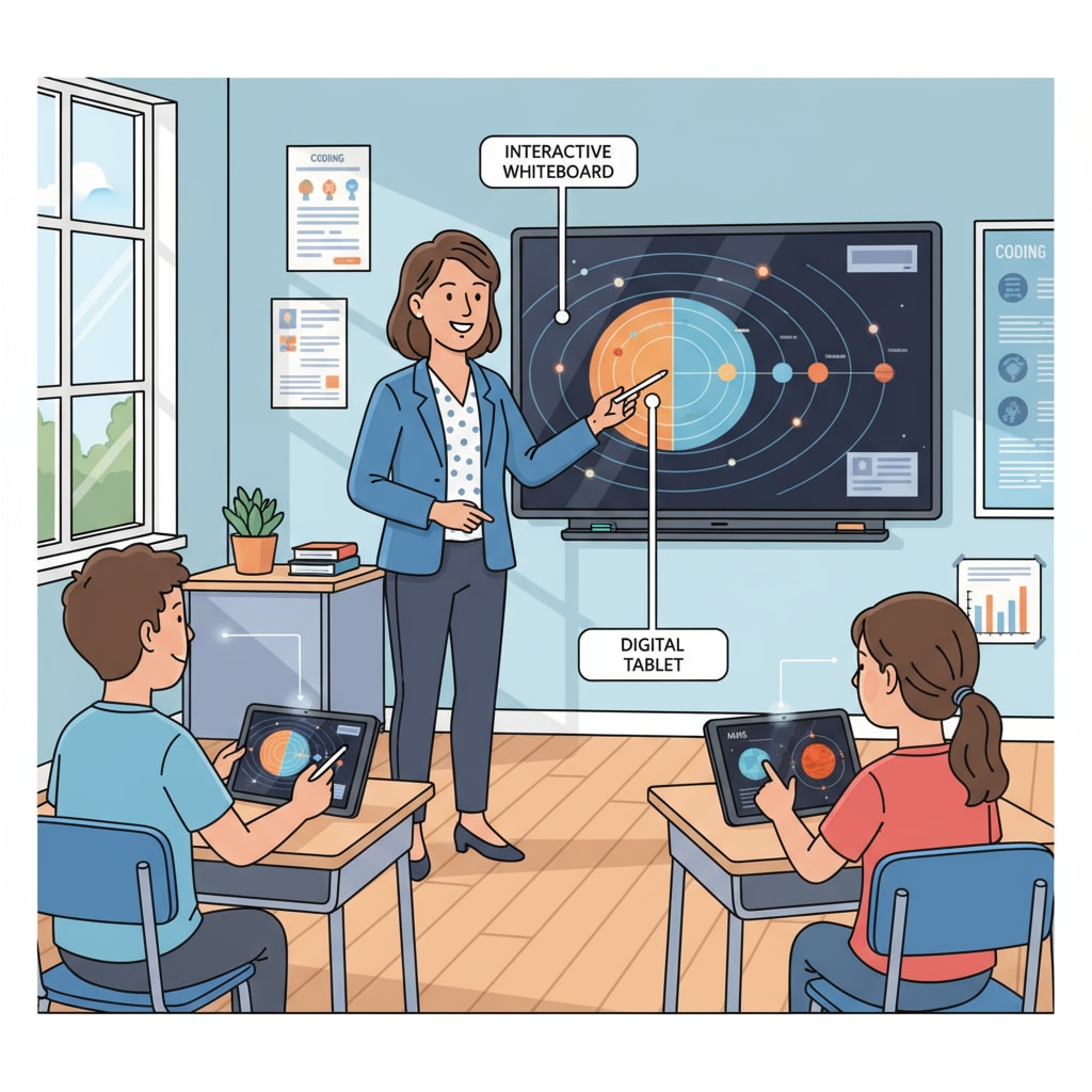 Educator using modern digital tools in the classroom for teaching effectiveness with postgraduate programs and modern teaching technologies