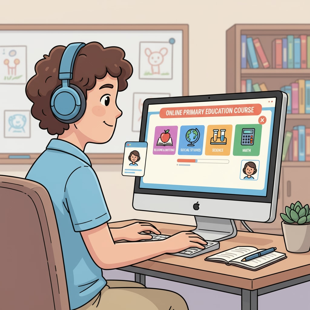 Person taking an online primary education course for ADHD adults