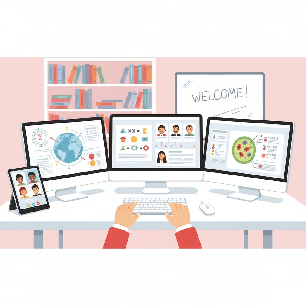 Students studying in an online high school program related to credit requirements and high school diploma