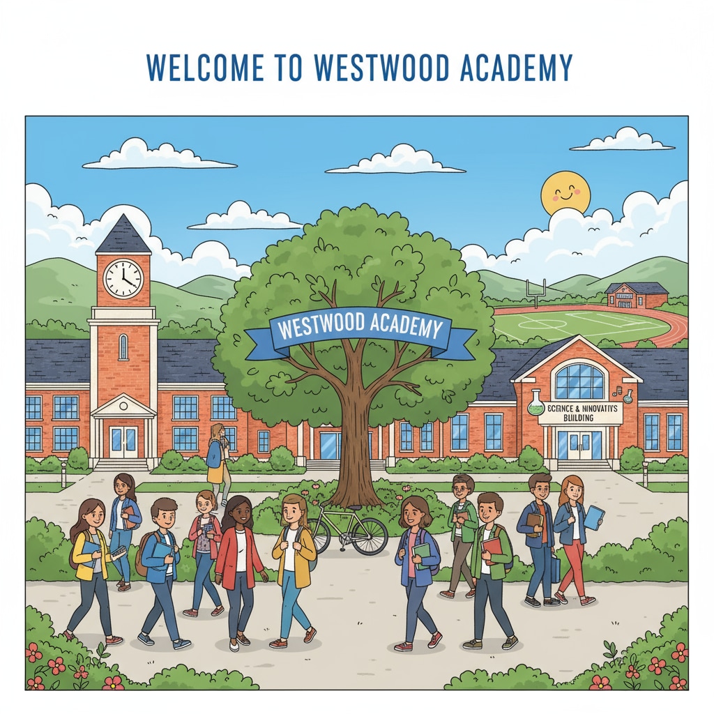 AI-generated image on a high school website in the educational environment