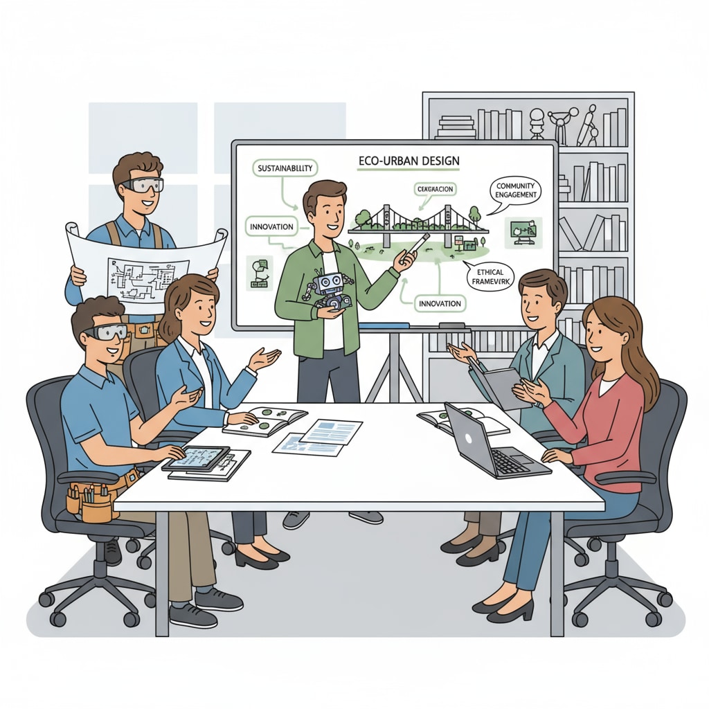 Engineers and liberal arts students collaborating