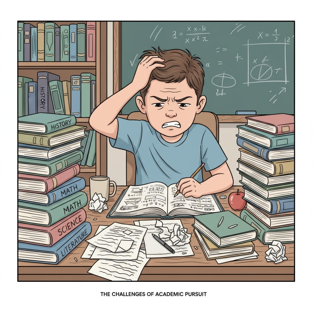 A frustrated student facing academic challenges