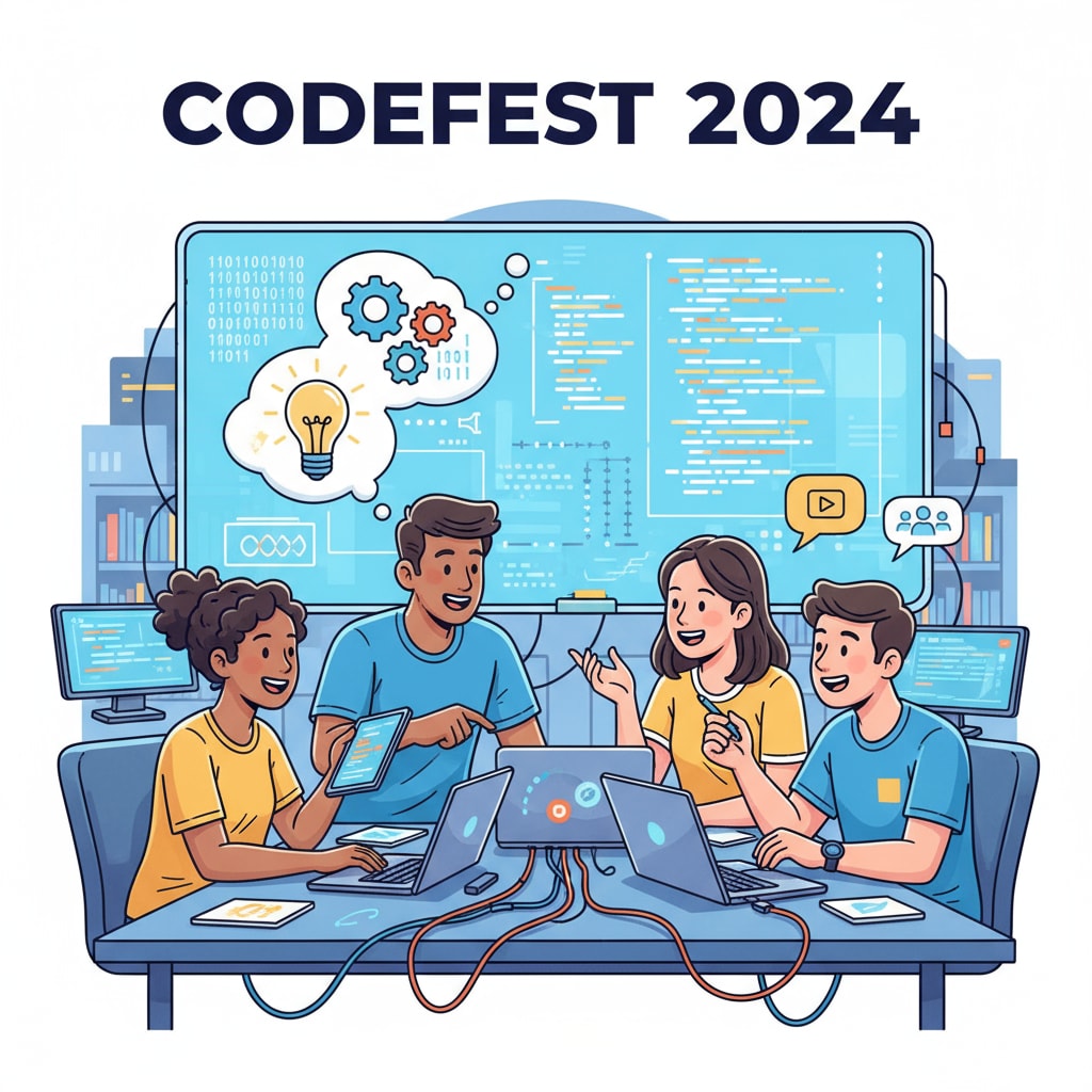 A group of students collaborating on a coding project, showing their enthusiasm and teamwork in the field of computer science. Students collaborating on a coding project related to alternative education in engineering and computer science