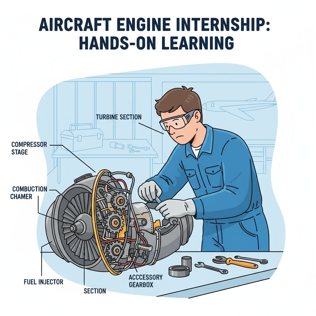 Student managing internship workload in aviation maintenance.
