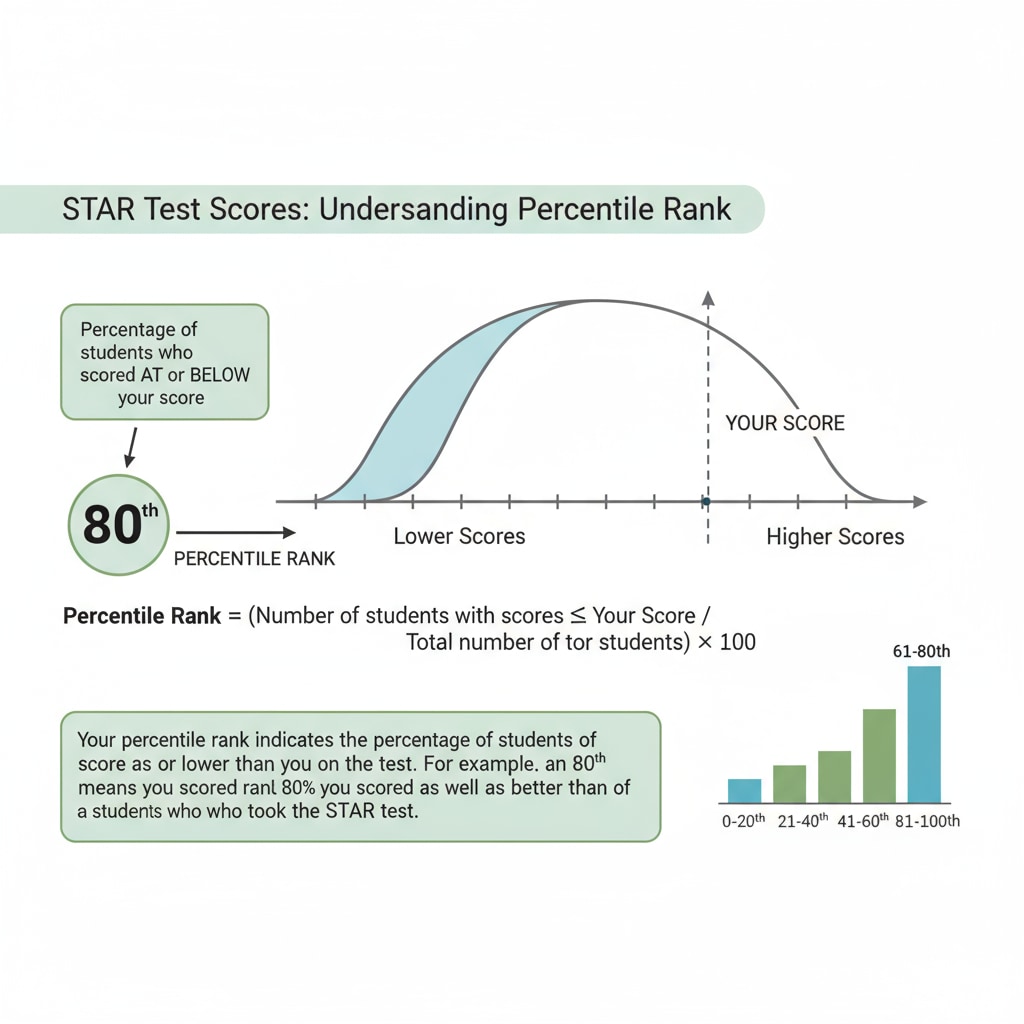 Illustration of percentile ranks in STAR test scores for student performance analysis