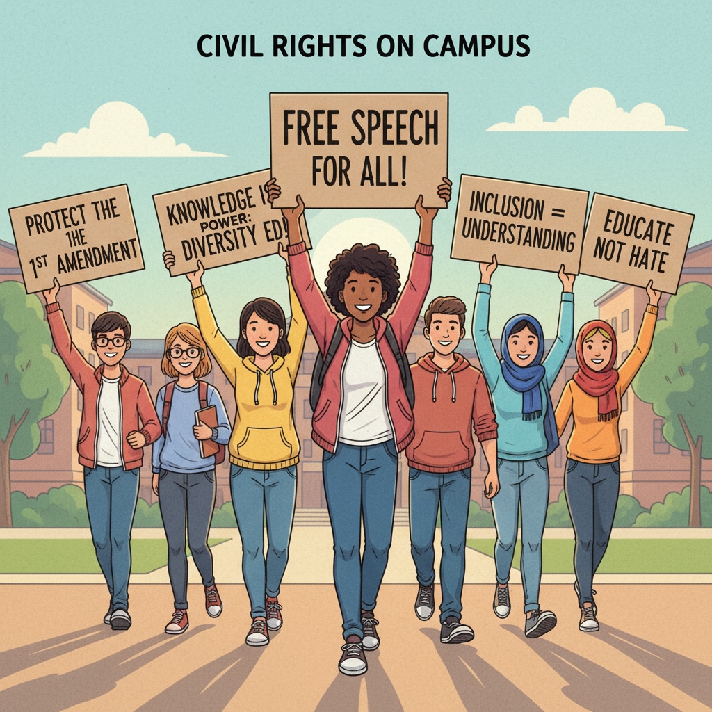 Students advocating for LGBTQ+, First Amendment, and diversity education