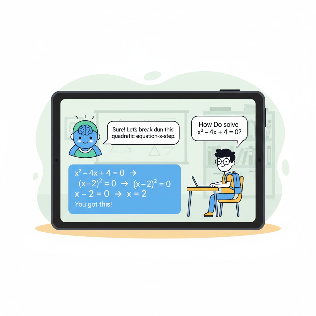 An AI chatbot providing educational assistance to a student
