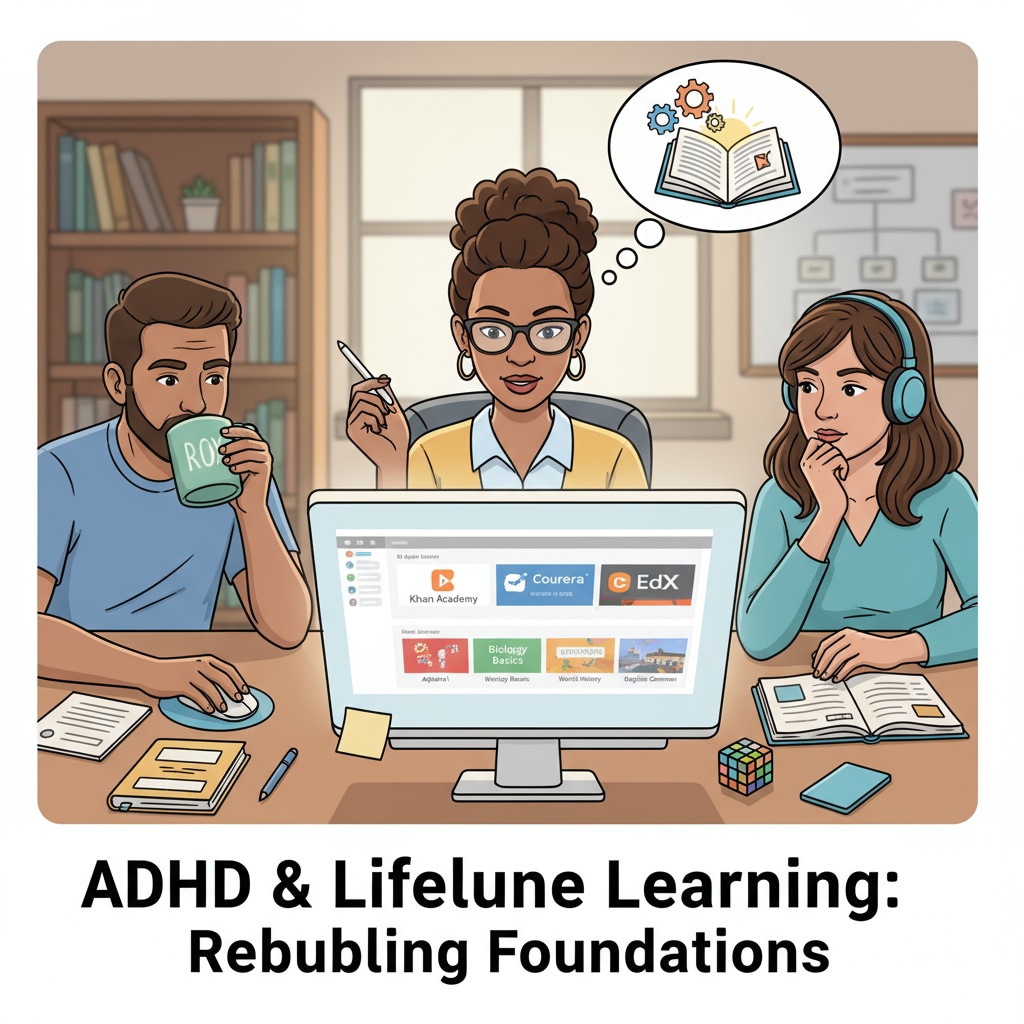 ADHD adults exploring online learning resources for foundation education