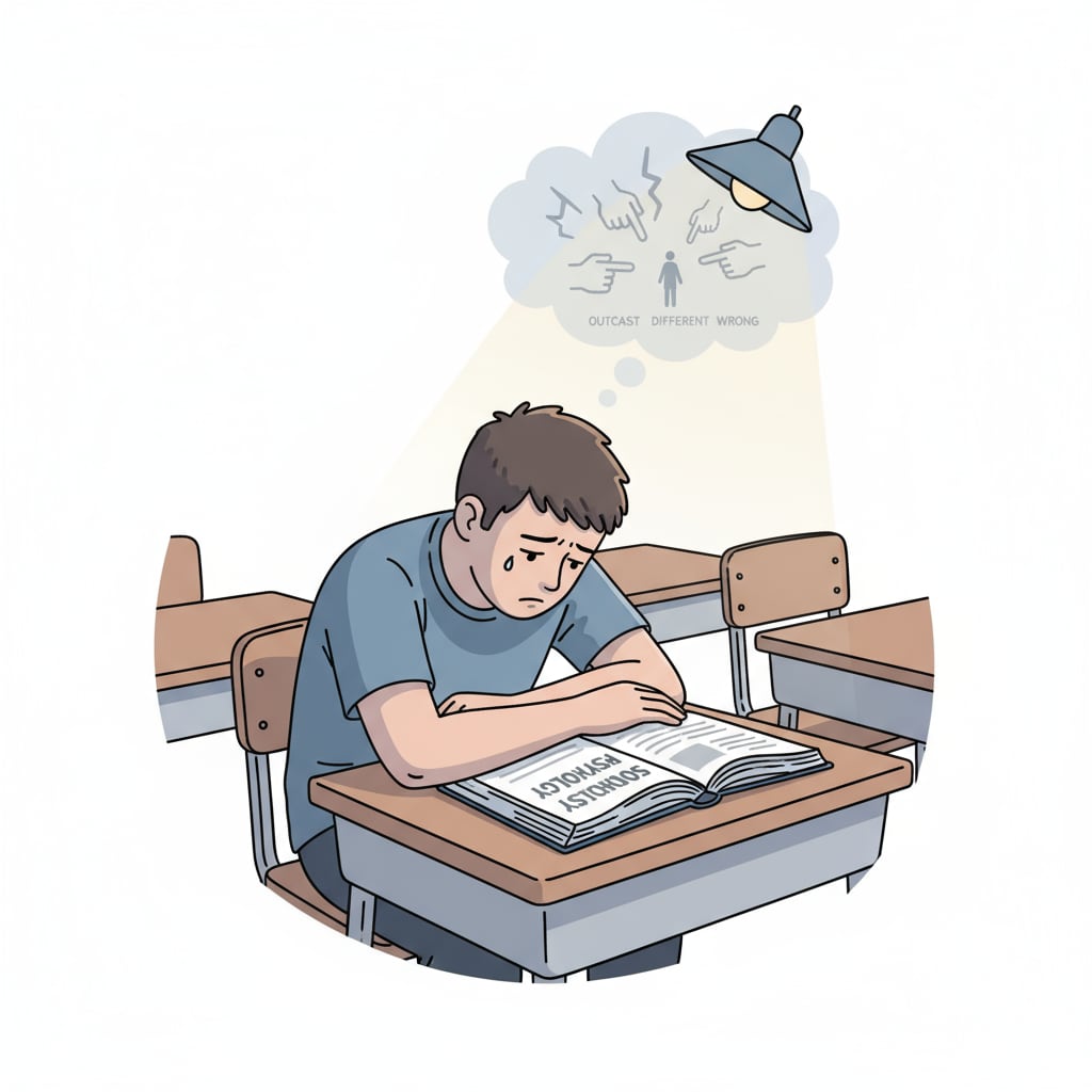 A student affected by school injustice, teacher bias, and stigmatization