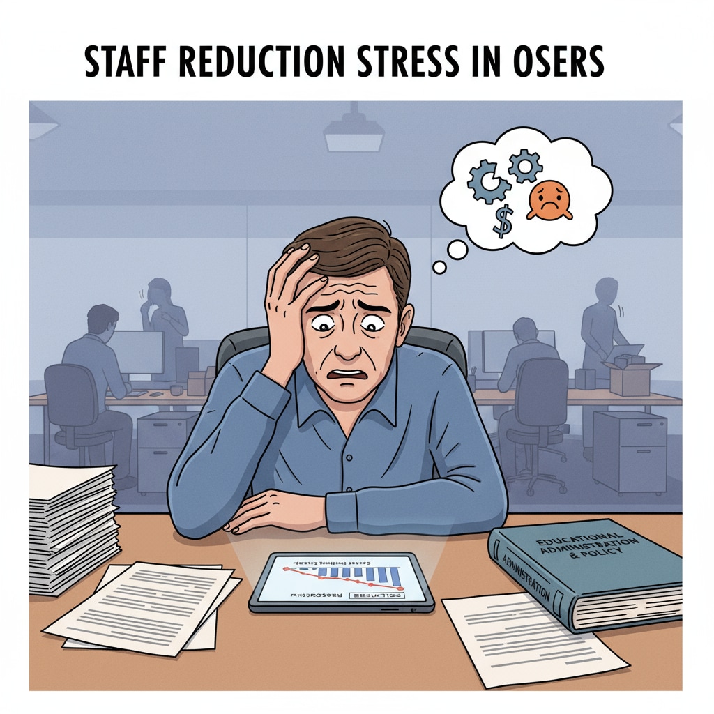 A worried person at a desk during the potential staff reduction in OSERS related to special education and government shutdown