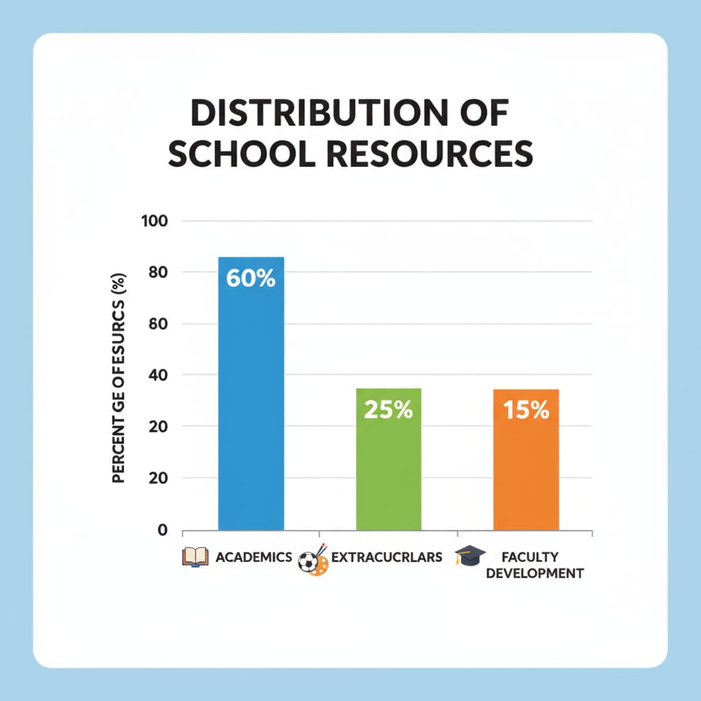 Graph showing resource allocation in K12 school administrative management related to ethical decisions