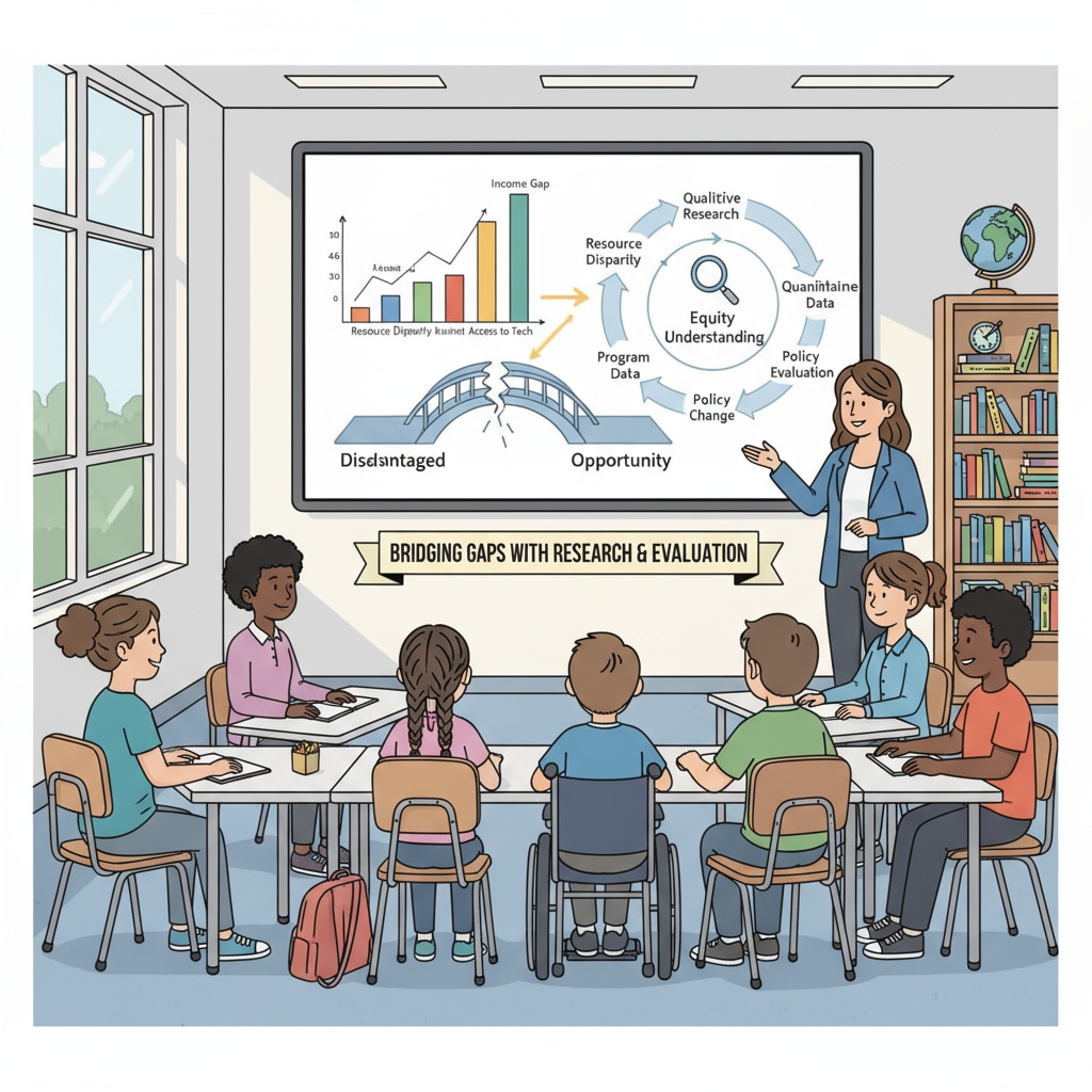 Students from diverse backgrounds in a classroom, related to research, evaluation, and educational social inequality