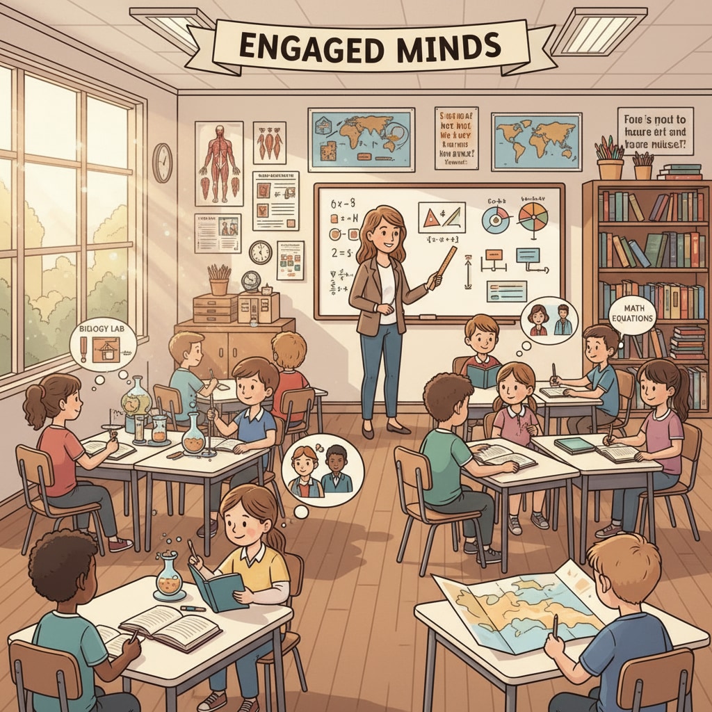Classroom scene related to character educational backgrounds in novel writing
