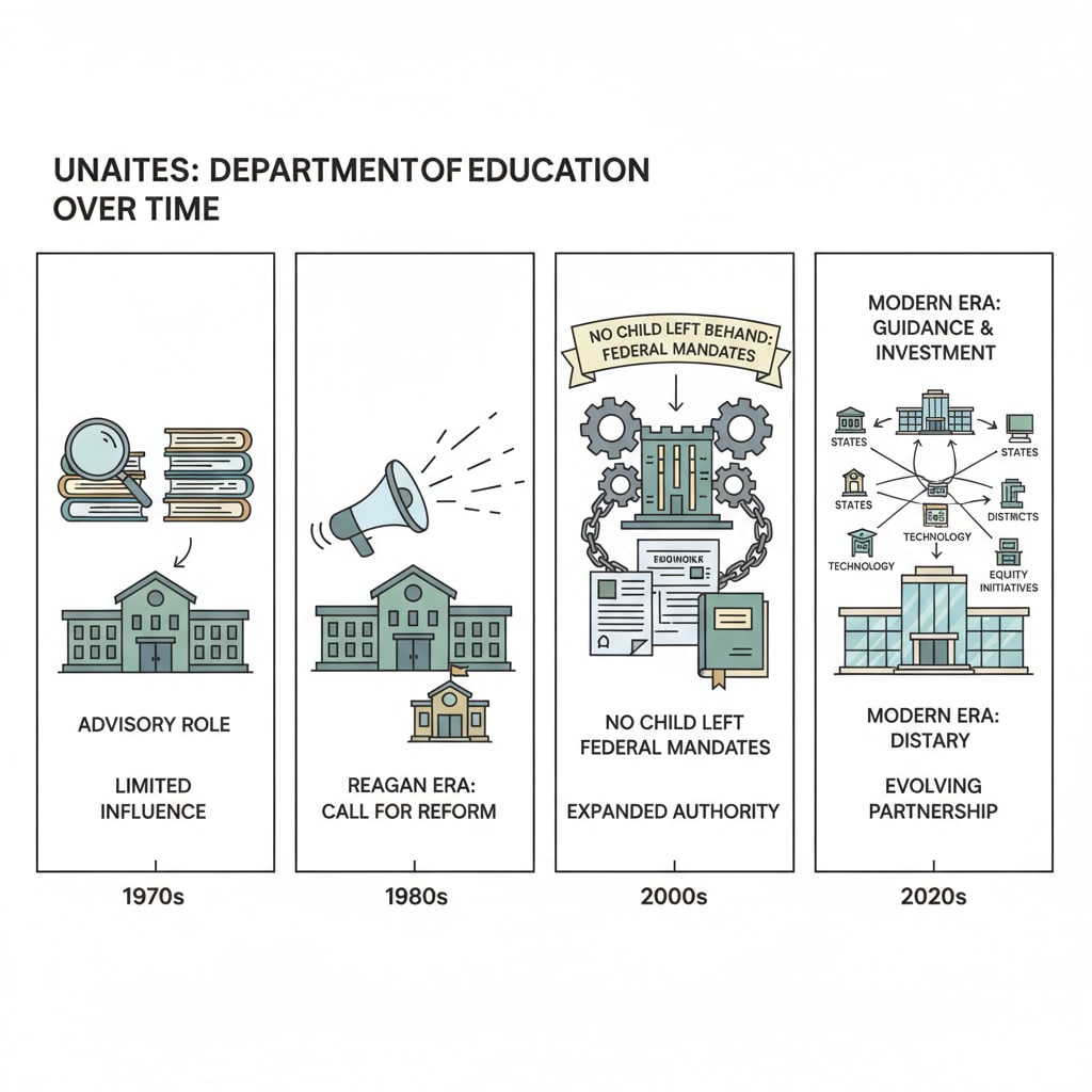 A visual representation of the changing power of the Department of Education over a period of time. Graph showing power changes of the Department of Education during Trump's tenure