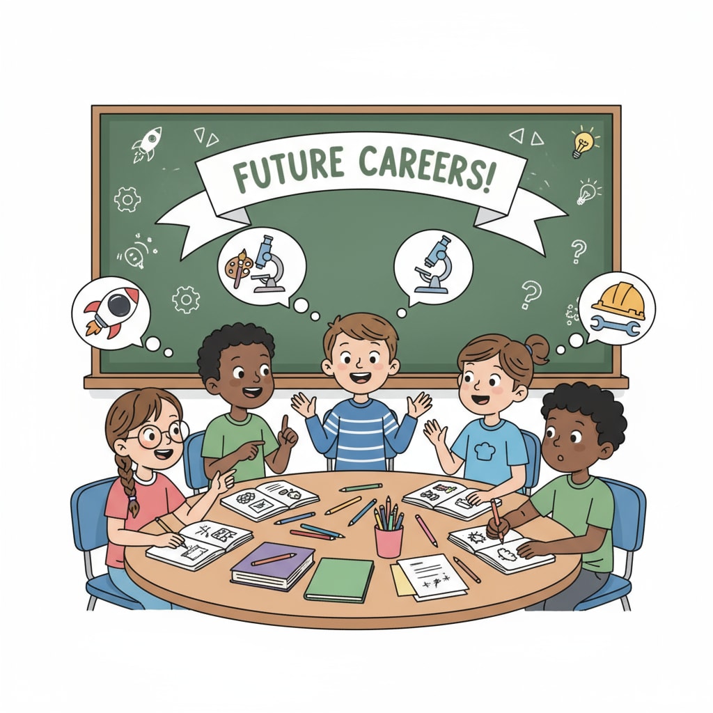 K12 students discussing career planning in the context of dream jobs and employment dilemmas