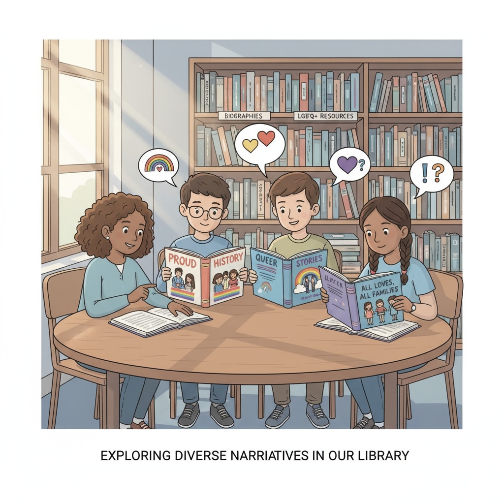 Students exploring LGBTQ+ books in a school library as a result of the federal judge's ruling on DoD education