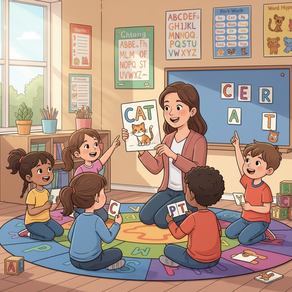 Lower primary students engaged in an English learning game in language teaching of primary education