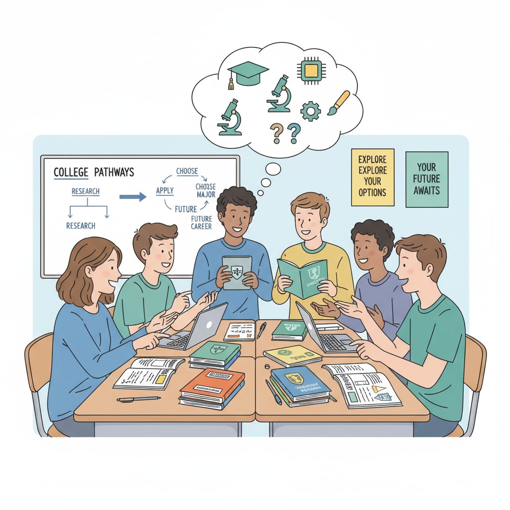 High school students exploring college majors during interest exploration related to professional choice and career direction