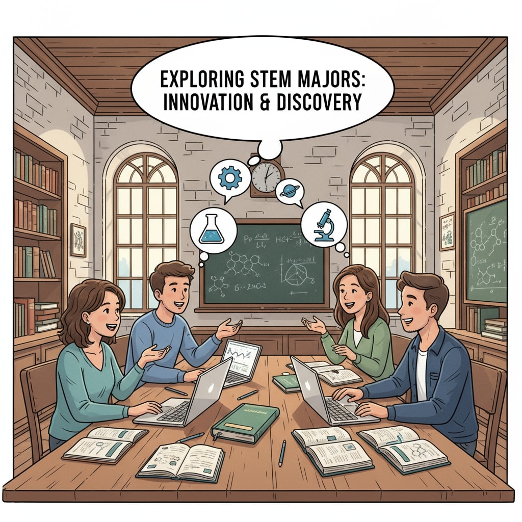 Students discussing STEM majors in a European university related to math and programming