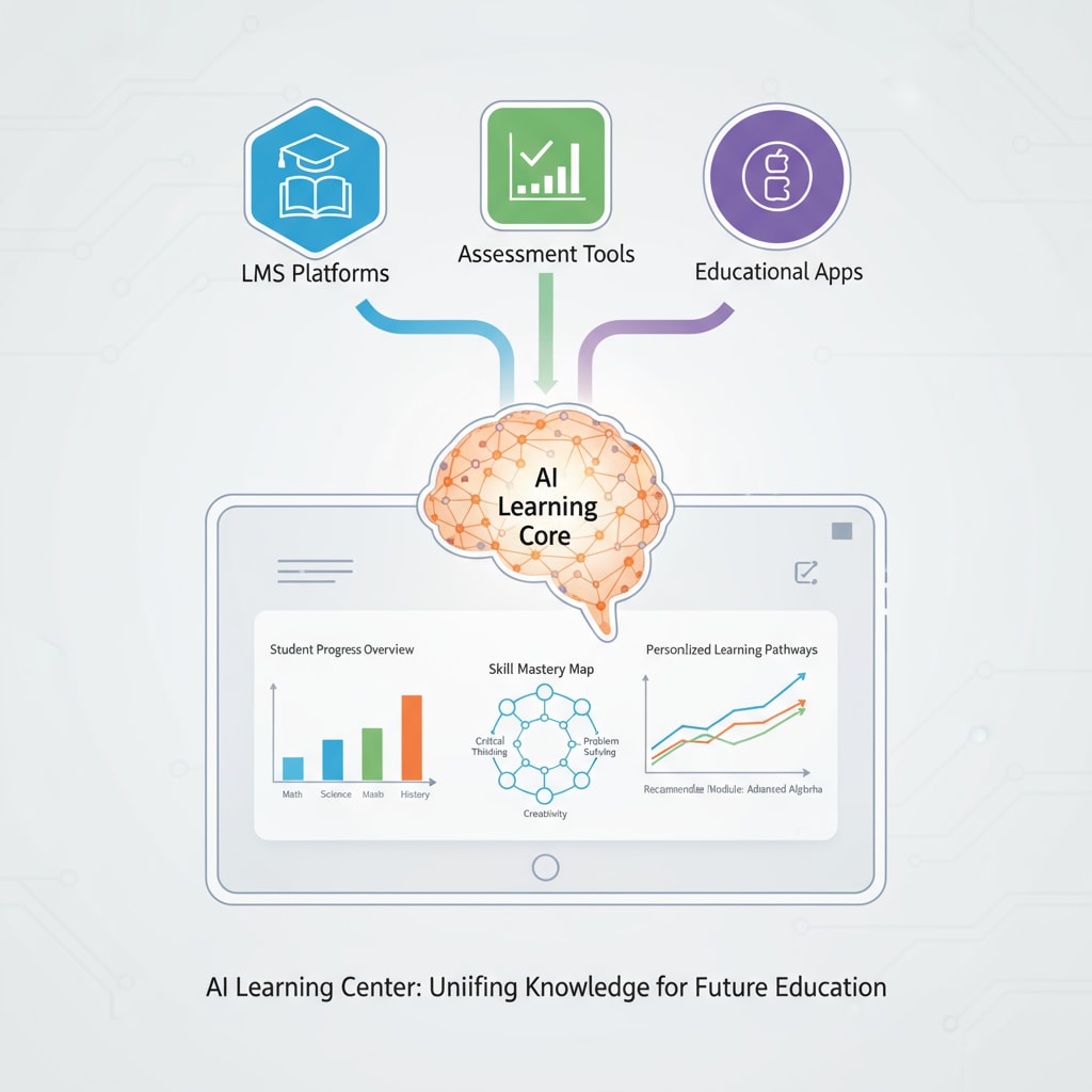 An interface of an AI Learning Center integrating data from multiple educational platforms to enhance teacher efficiency
