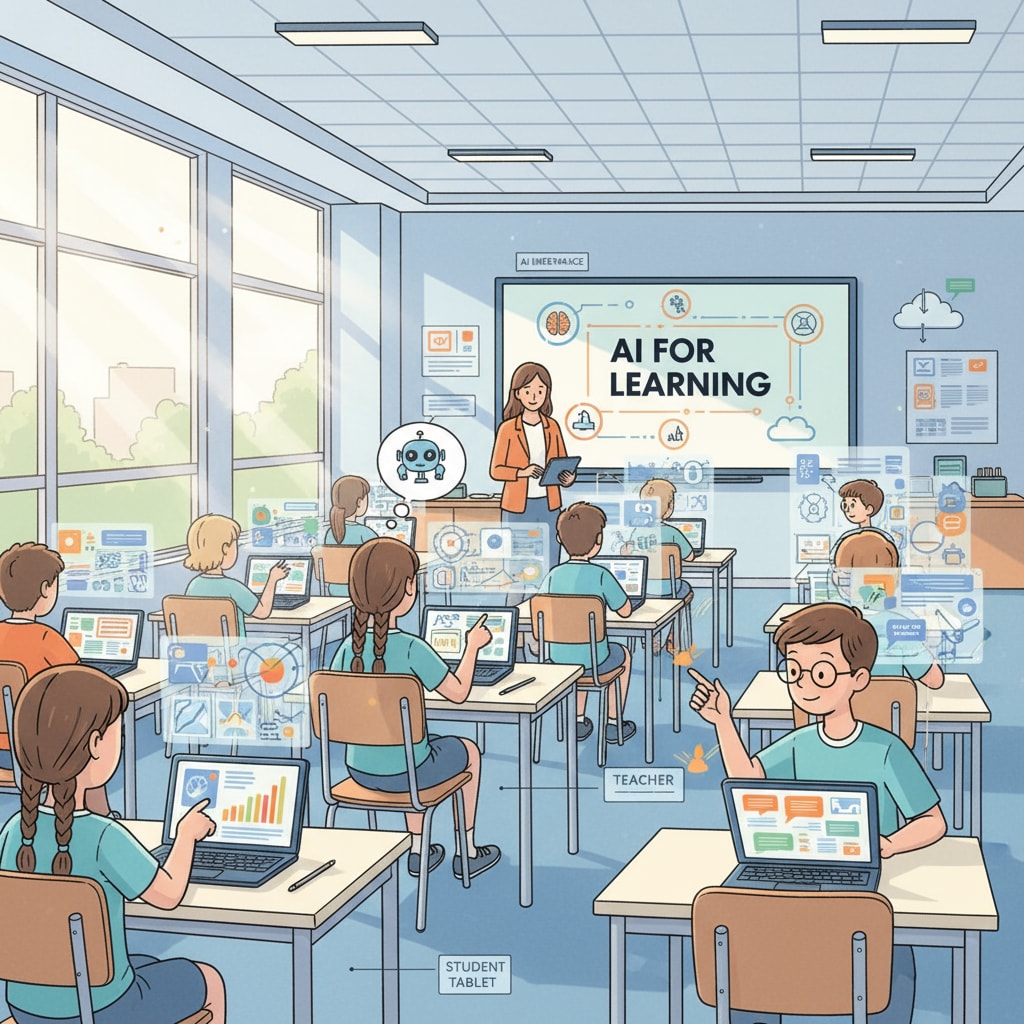 Students using AI tools for assignments in a classroom